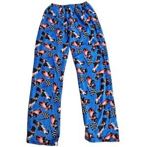 Pajama Pants Boys Large 14/16  Plush Fleece Sleep Wear Fuzzy Kids PJ Sport Cars